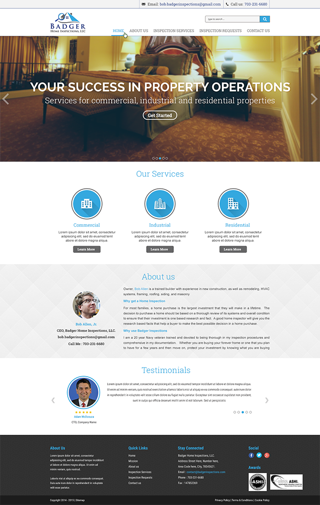 Diseño Web por Glitz para Badger Home Inspections, LLC. | Diseño #6547657
