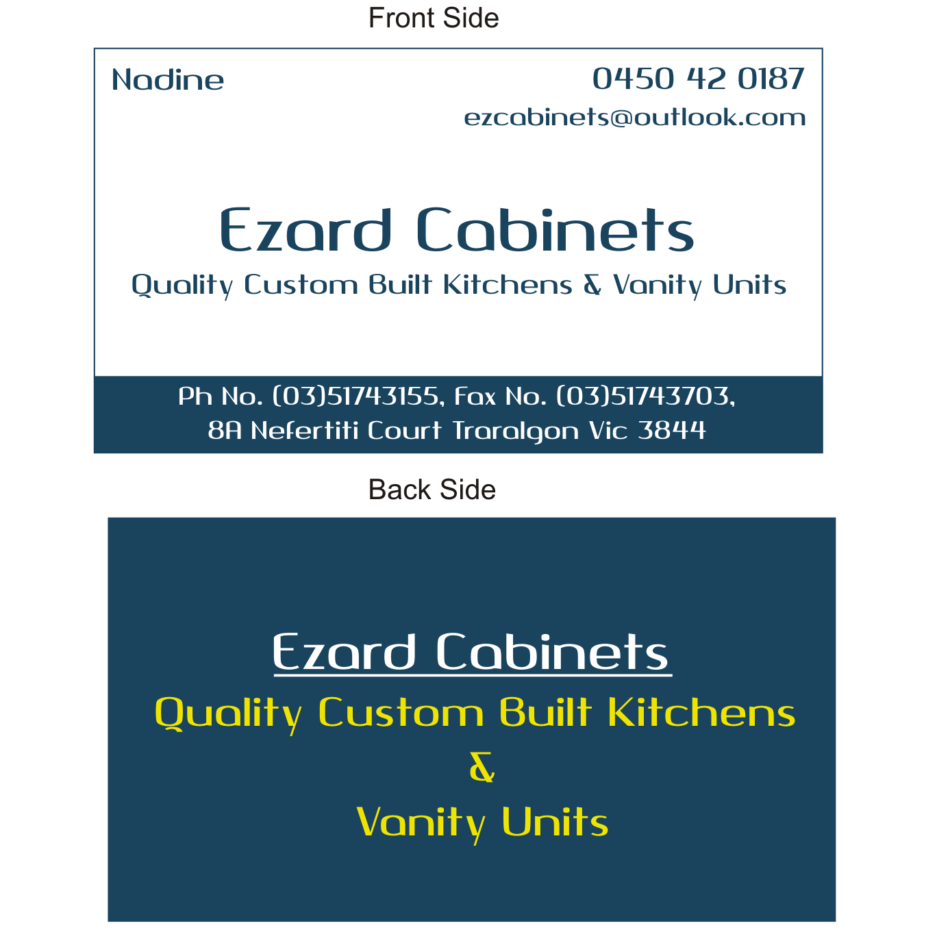 Business Card Design by Aijaz Hayat for Ezard Cabinets | Design #6563550