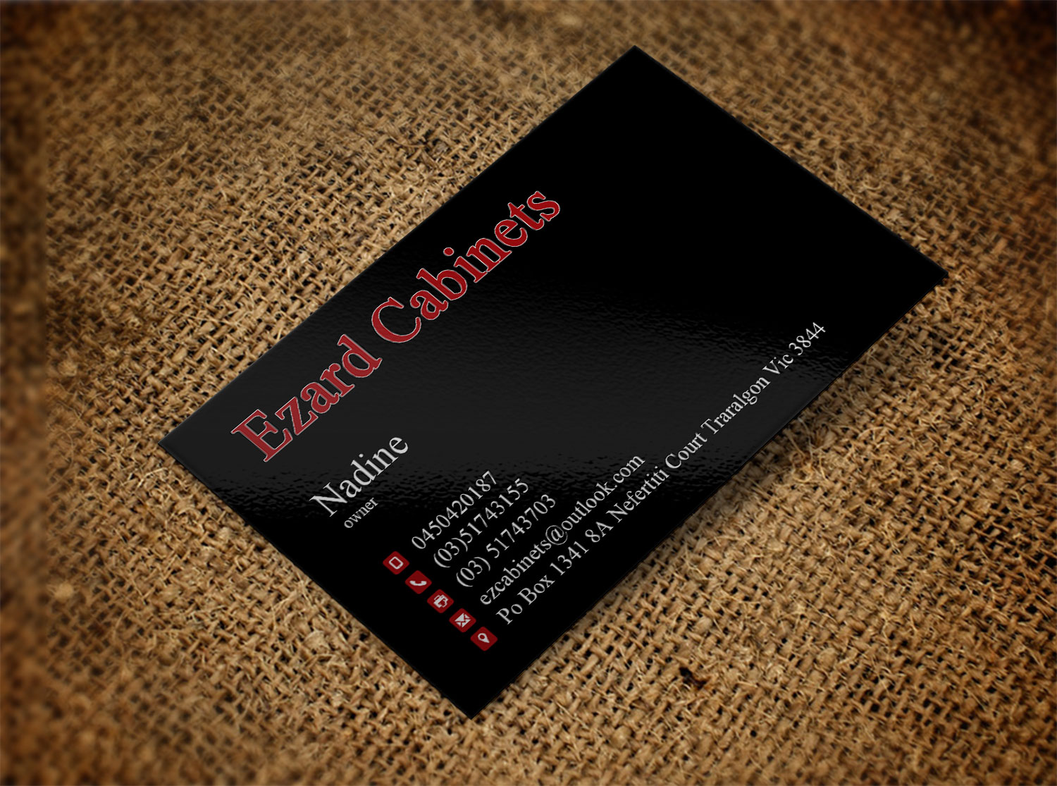 Business Card Design by Lanka Ama for Ezard Cabinets | Design #6528583