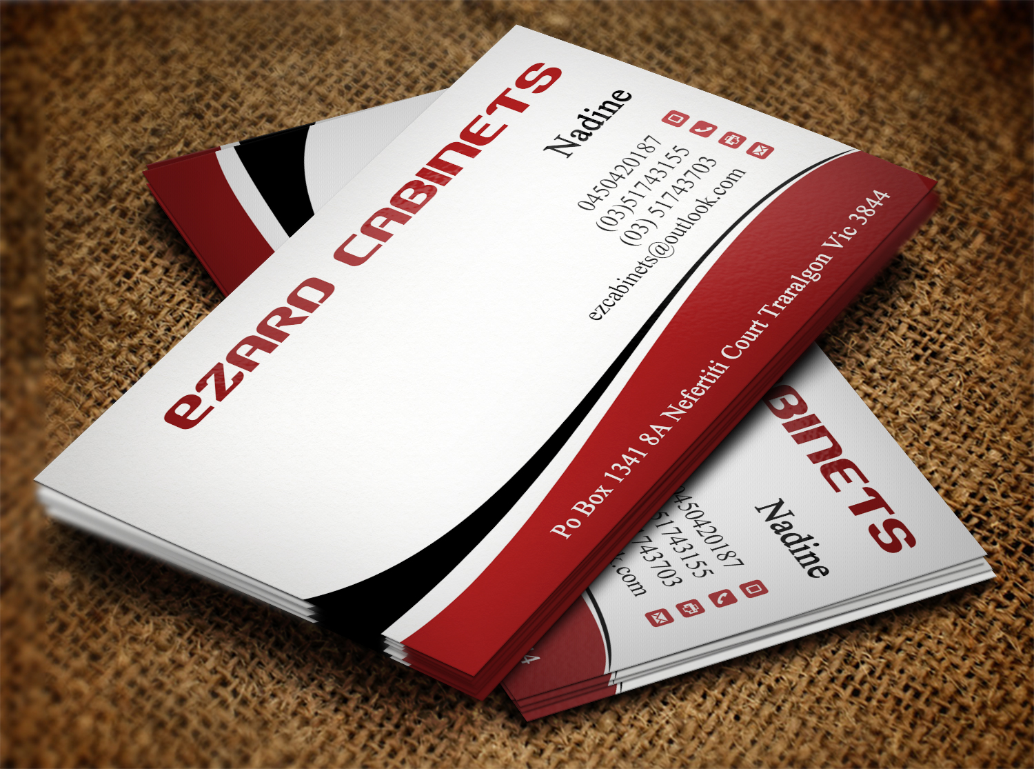 Business Card Design by Lanka Ama for Ezard Cabinets | Design #6528594