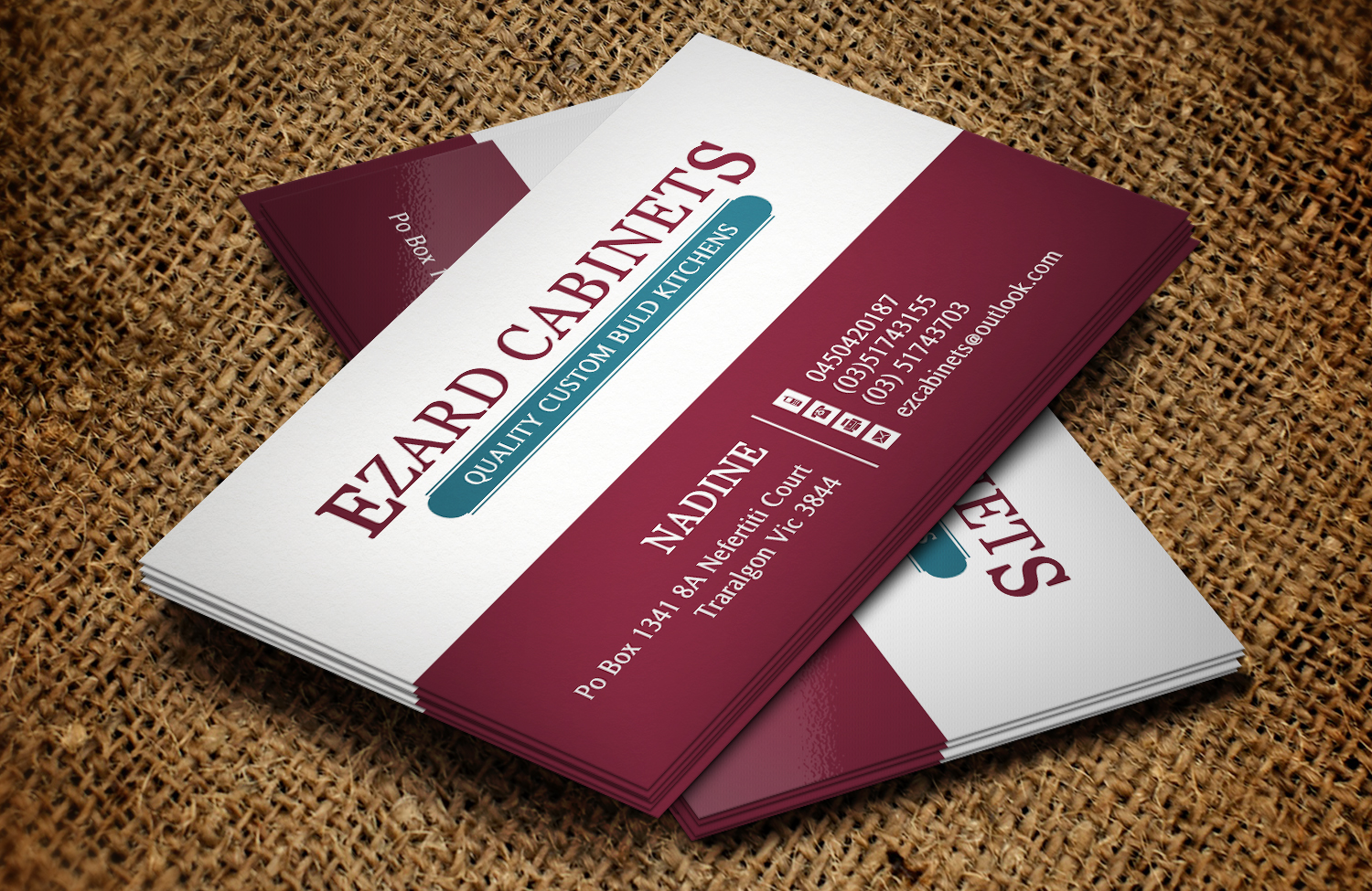 Business Card Design by Lanka Ama for Ezard Cabinets | Design #6528613