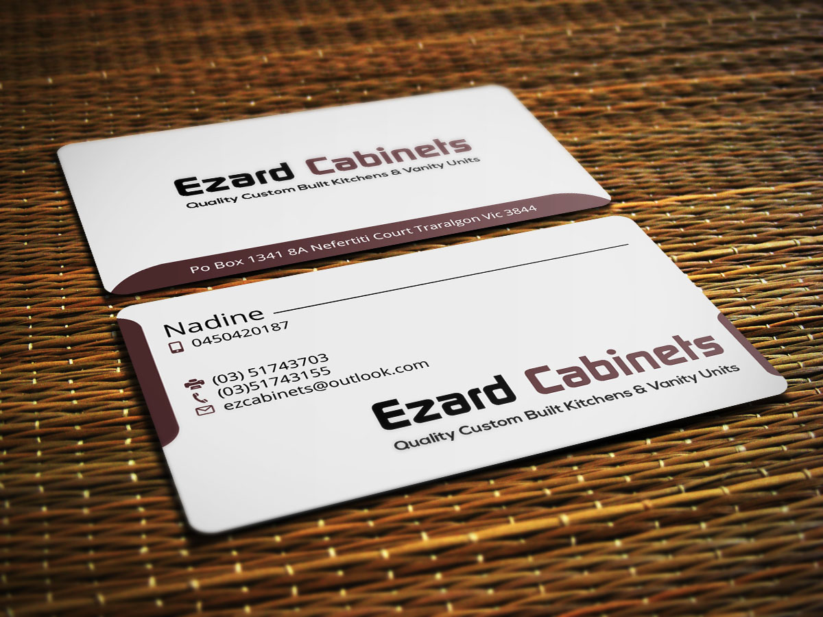 Business Card Design by Verified artistry for Ezard Cabinets | Design #6547560