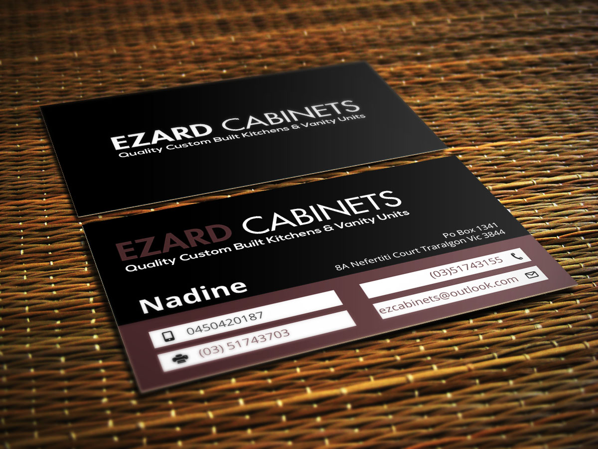Business Card Design by Verified artistry for Ezard Cabinets | Design #6547574