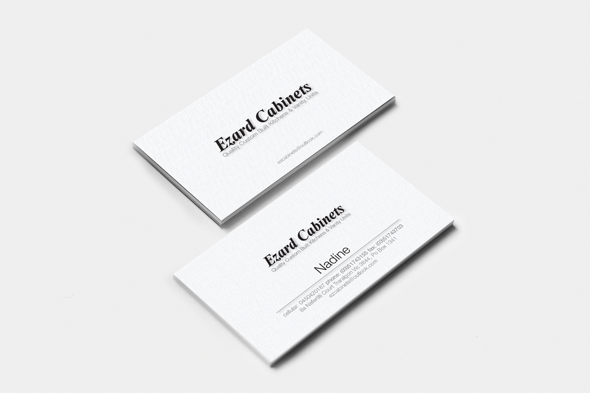 Business Card Design by broken.bike for Ezard Cabinets | Design #6540081
