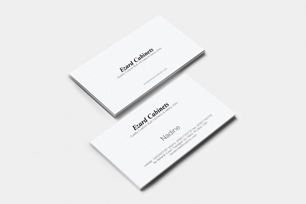 Business Card Design by broken.bike for Ezard Cabinets | Design #6540251