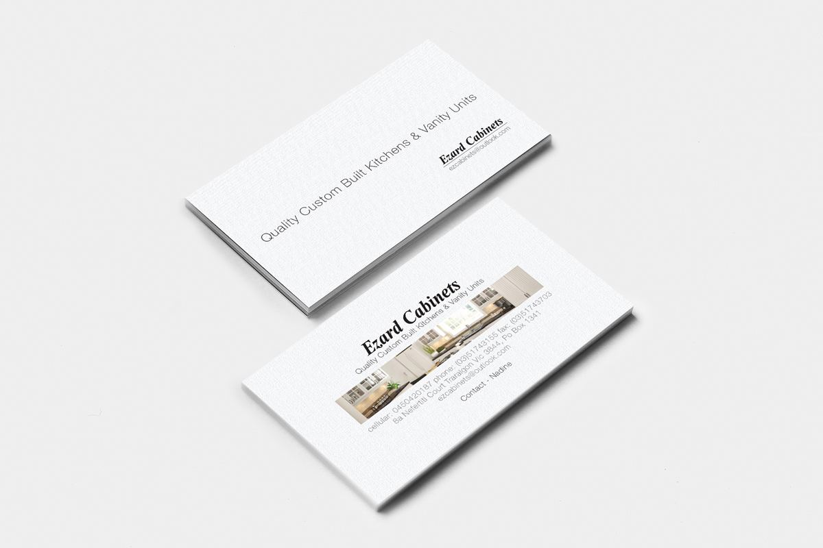 Business Card Design by broken.bike for Ezard Cabinets | Design #6540483