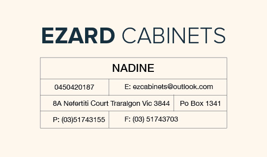 Business Card Design by suejk for Ezard Cabinets | Design #6527952