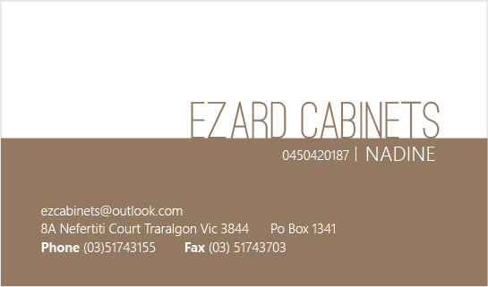 Business Card Design by suejk for Ezard Cabinets | Design #6527964