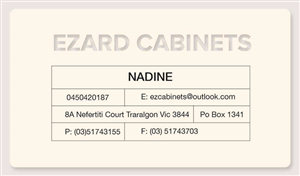 Business Card Design by suejk for Ezard Cabinets | Design: #6528318