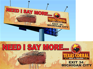 Billboard Design by Soula Vetter for Texas Corral | Design: #1709073