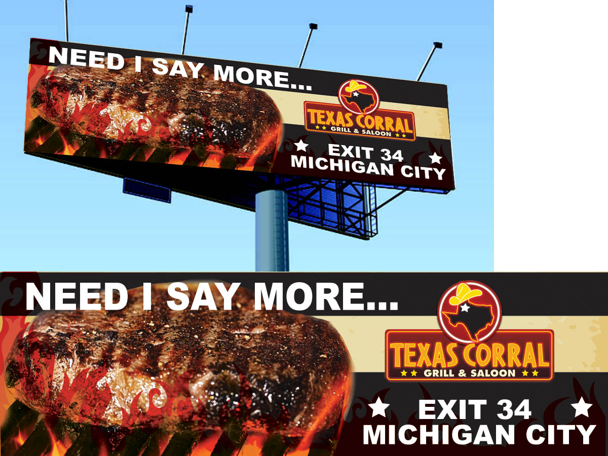 Billboard Design by Soula Vetter for Texas Corral | Design #1709076