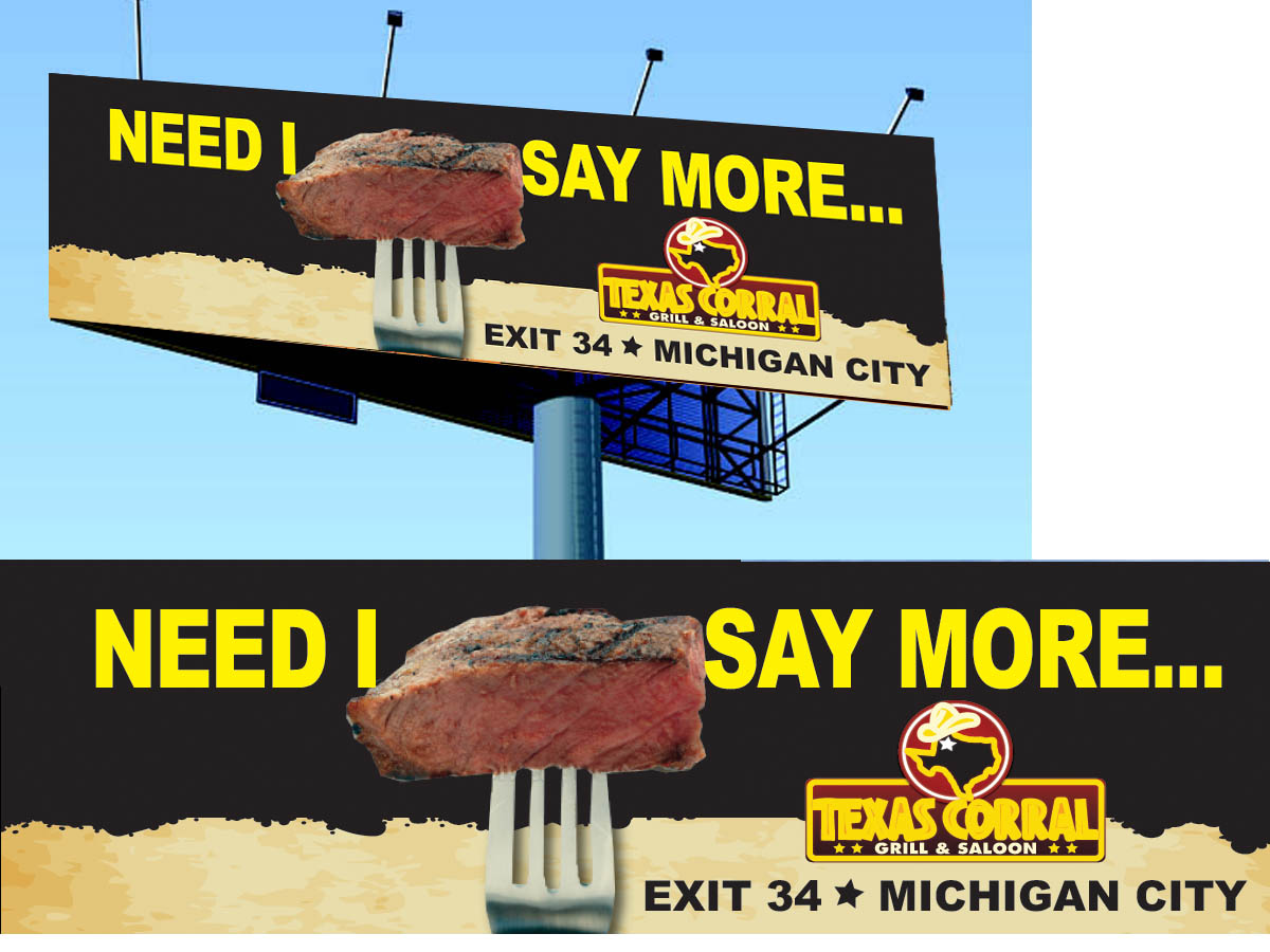 Billboard Design by Soula Vetter for Texas Corral | Design #1711622