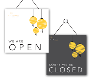 Custom open/closed sign for our young jewellery and silk shop | Schilder-Design von Hania.tarabishy