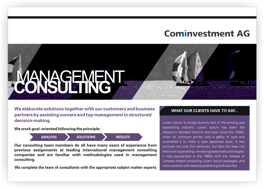 Design de Brochure par Sakura Miyuki pour Cominvestment AG | Design #1775829