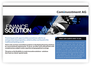 Design de Brochure par Sakura Miyuki pour Cominvestment AG | Design : #1775831