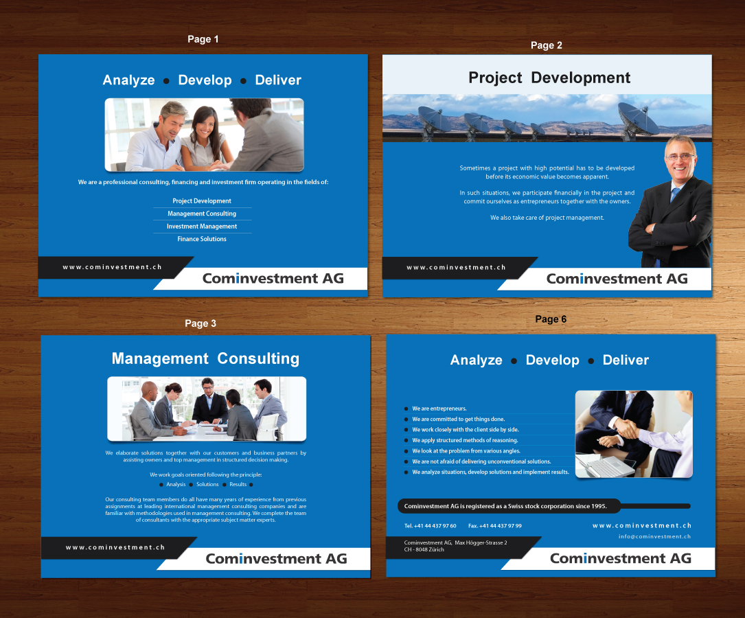 Diseño de Brochure por Sbss para Cominvestment AG | Diseño #1719334