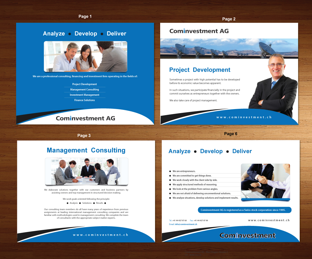 Diseño de Brochure por Sbss para Cominvestment AG | Diseño #1719337