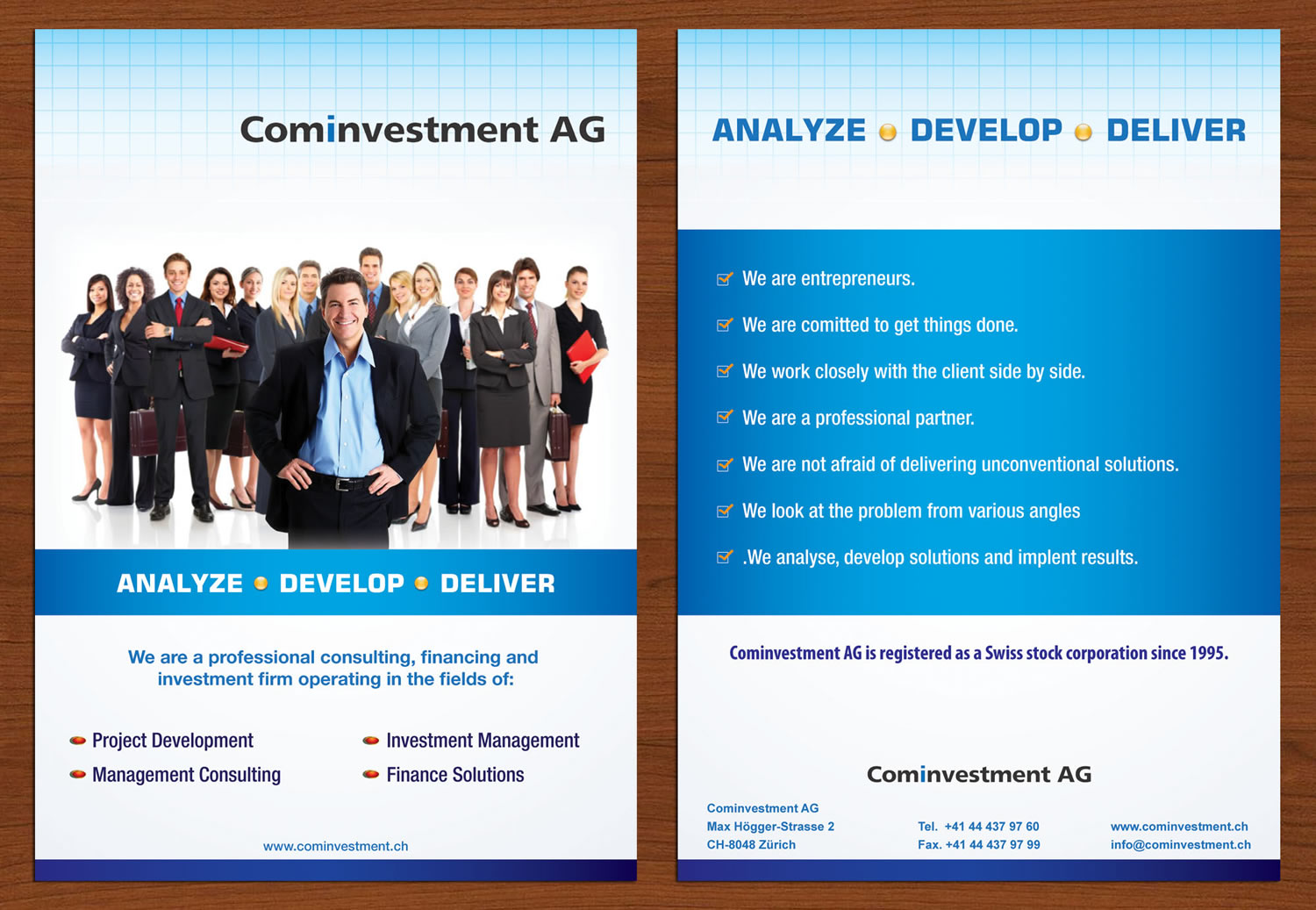 Diseño de Brochure por Sbss para Cominvestment AG | Diseño #1719350