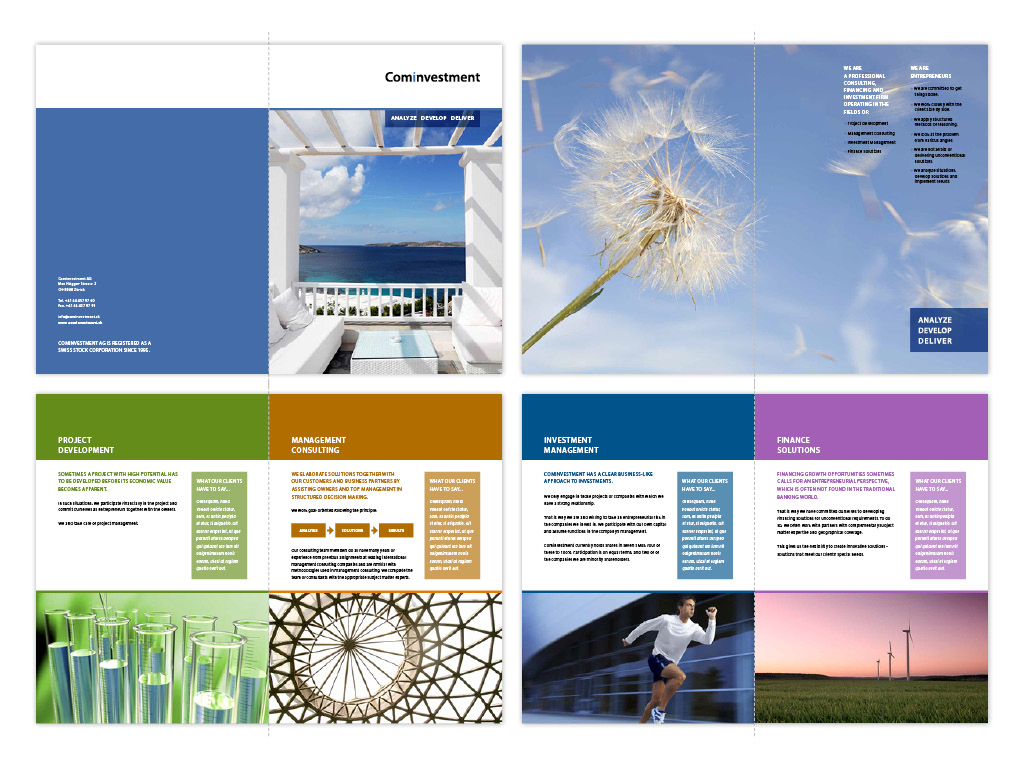 Brochure Design by Mari for Cominvestment AG | Design #1725190