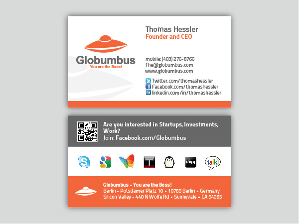 Business Card Design by Darina Stoianova for Globumbus | Design #367584