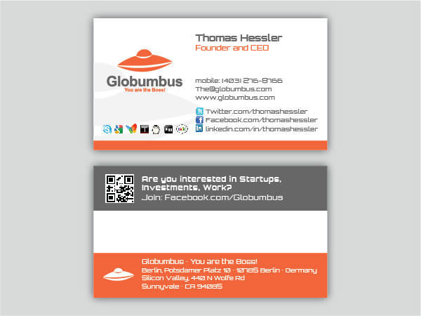 Business Card Design by Darina Stoianova for Globumbus | Design #369050