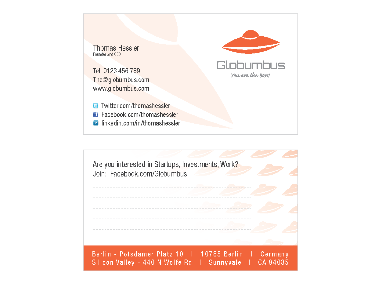 Visitenkarten-Design von bluejet für Globumbus | Design #371606