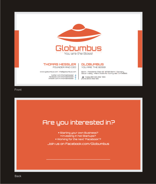 Diseño de Tarjeta de Presentación por Silverfox Studio para Globumbus | Diseño #371854