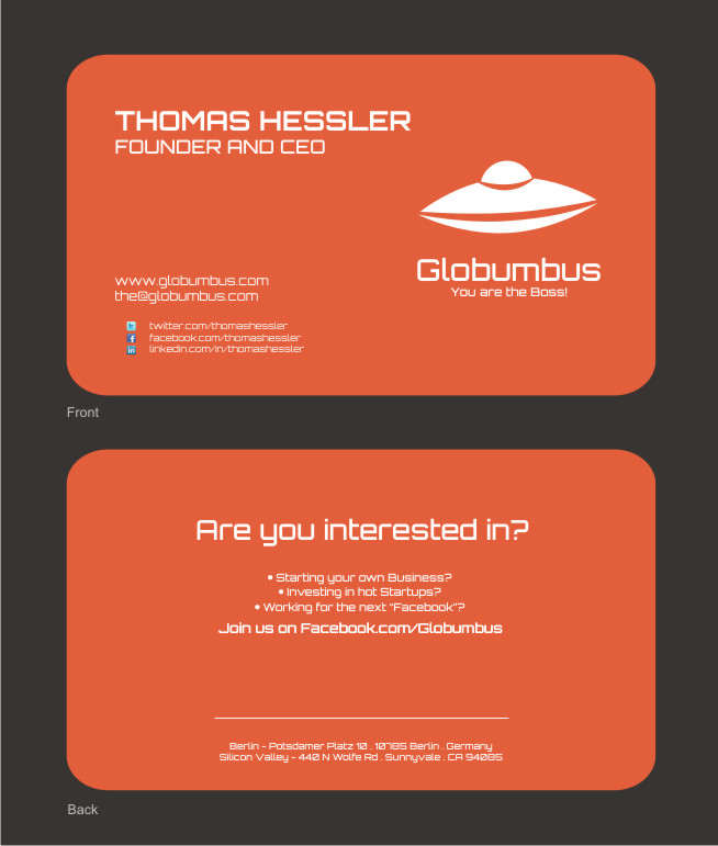 Diseño de Tarjeta de Presentación por Silverfox Studio para Globumbus | Diseño #371920