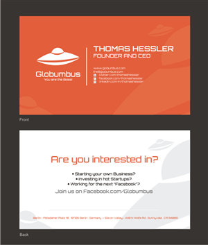 Visitenkarten-Design von Silverfox Studio für Globumbus | Design: #372197