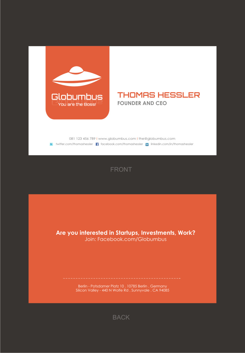 Business Card Design by Silverfox Studio for Globumbus | Design #373381