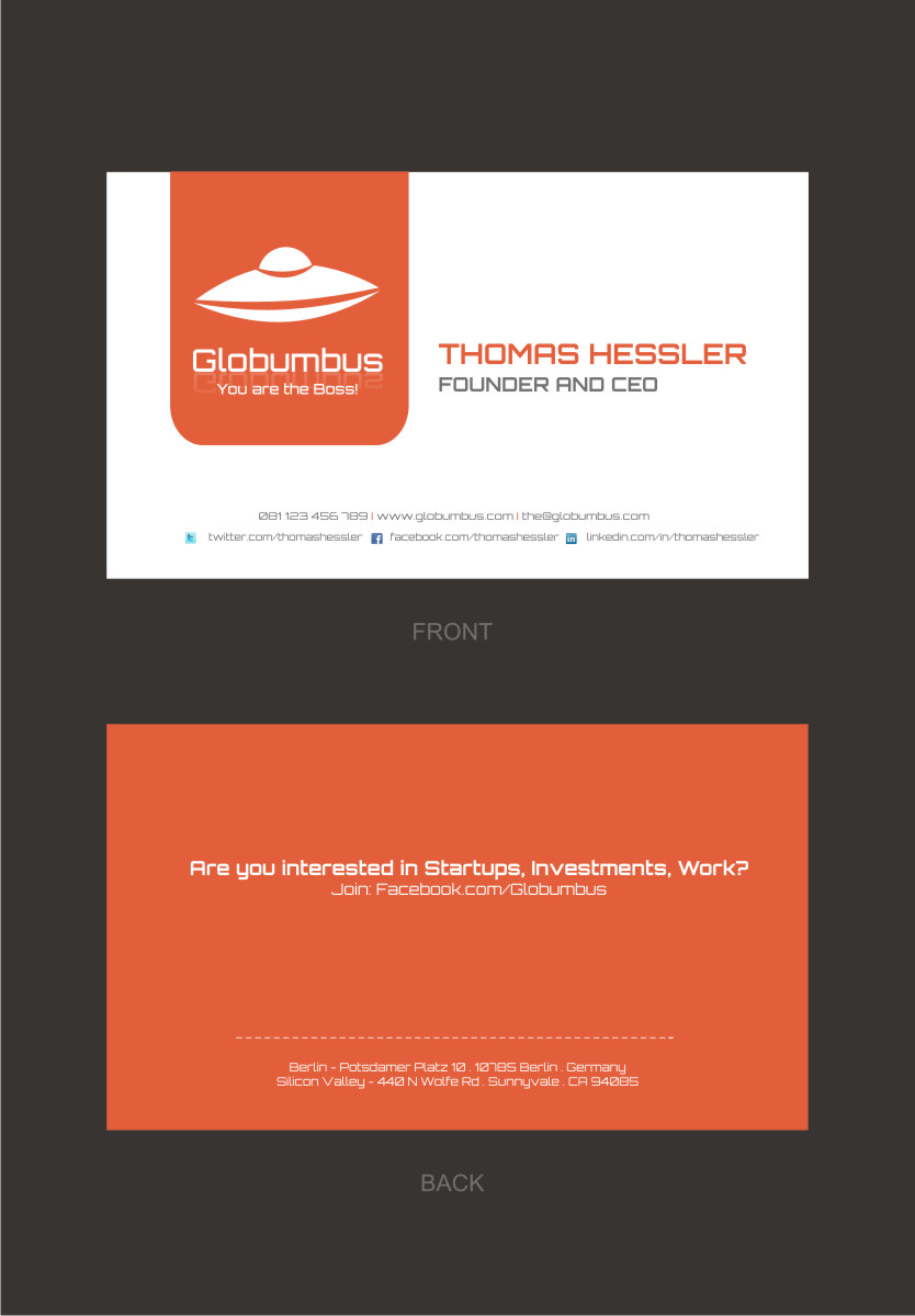 Diseño de Tarjeta de Presentación por Silverfox Studio para Globumbus | Diseño #373383