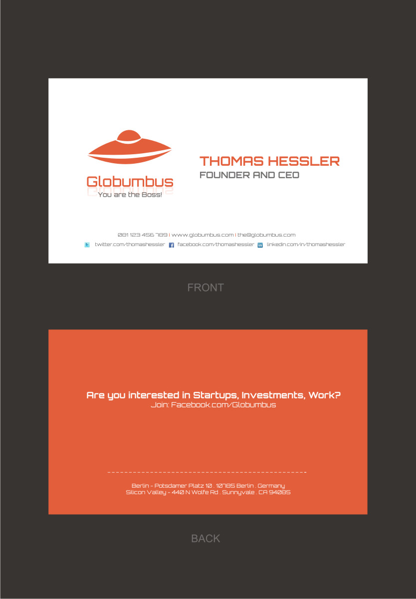 Business Card Design by Silverfox Studio for Globumbus | Design #373391