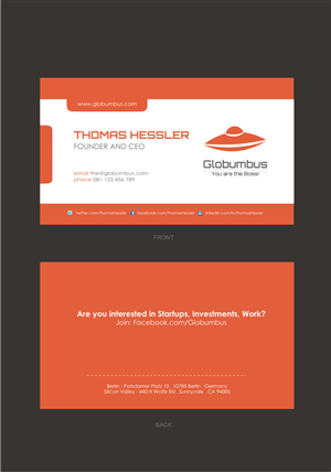 Visitenkarten-Design von Silverfox Studio für Globumbus | Design: #373392
