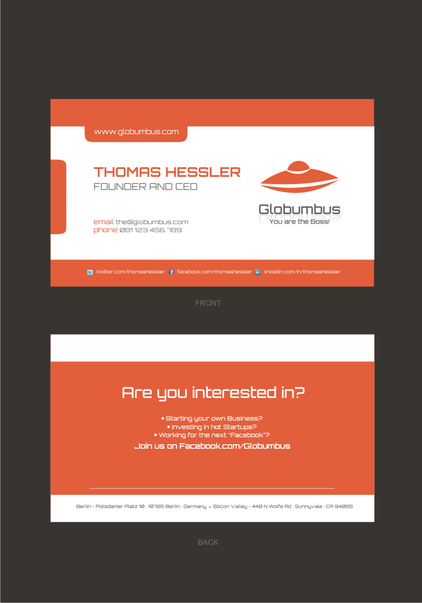 Business Card Design by Silverfox Studio for Globumbus | Design #373394