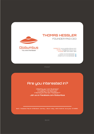 Diseño de Tarjeta de Presentación por Silverfox Studio para Globumbus | Diseño: #373396