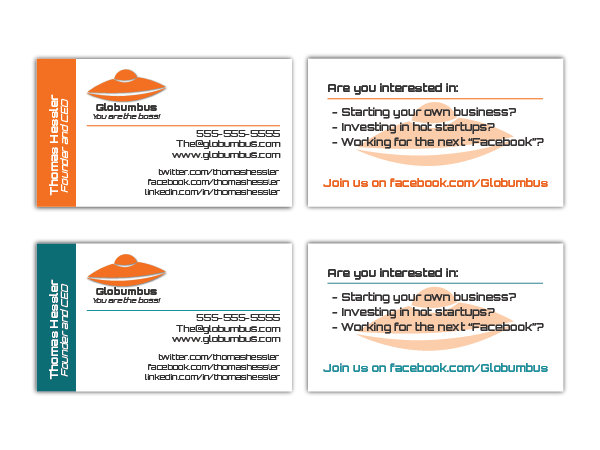 Business Card Design by blueskydesign for Globumbus | Design #373632