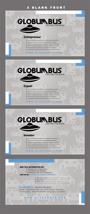 Diseño de Tarjeta de Presentación por diRtY.EMM para Globumbus | Diseño: #369878