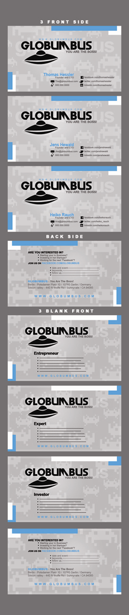 Diseño de Tarjeta de Presentación por diRtY.EMM para Globumbus | Diseño: #369879