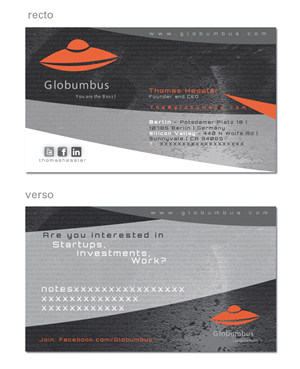 Business Card Design by san011 for Globumbus | Design #372696