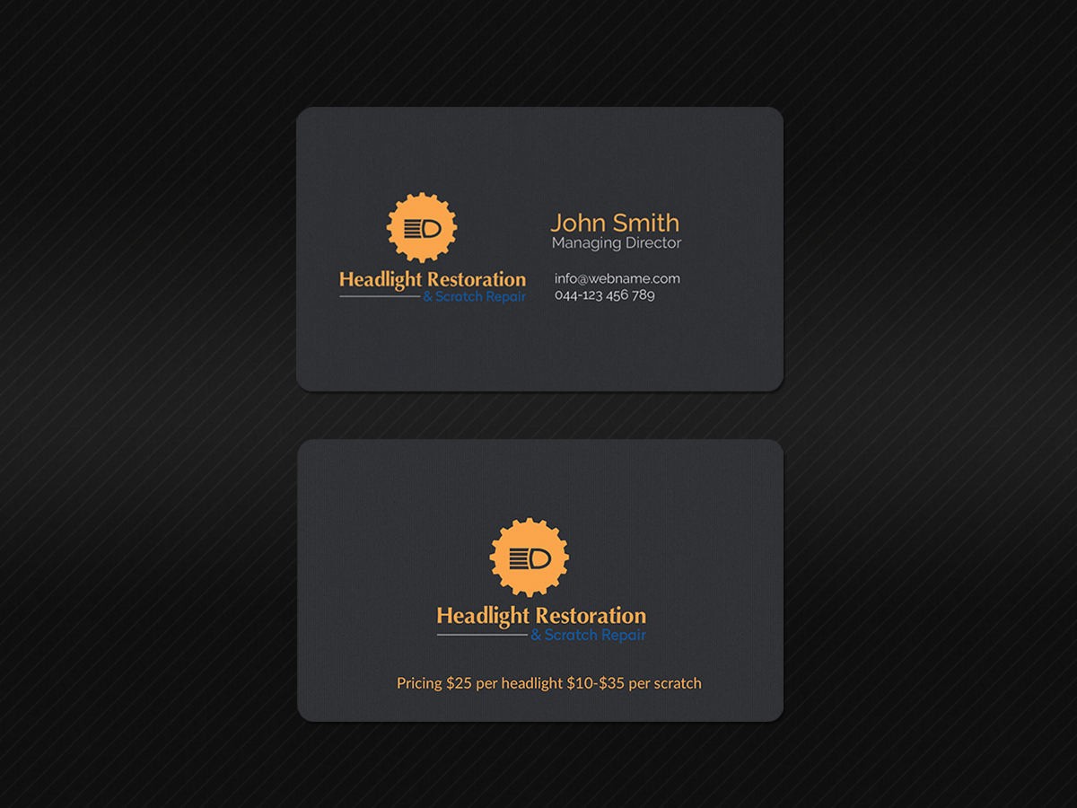 Headlight Restoration Business Cards | Oxynux.Org