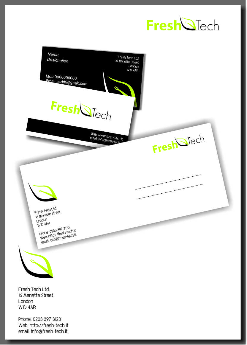 Design de Papeterie par Ritesh Singh pour Fresh Tech Ltd | Design #346187