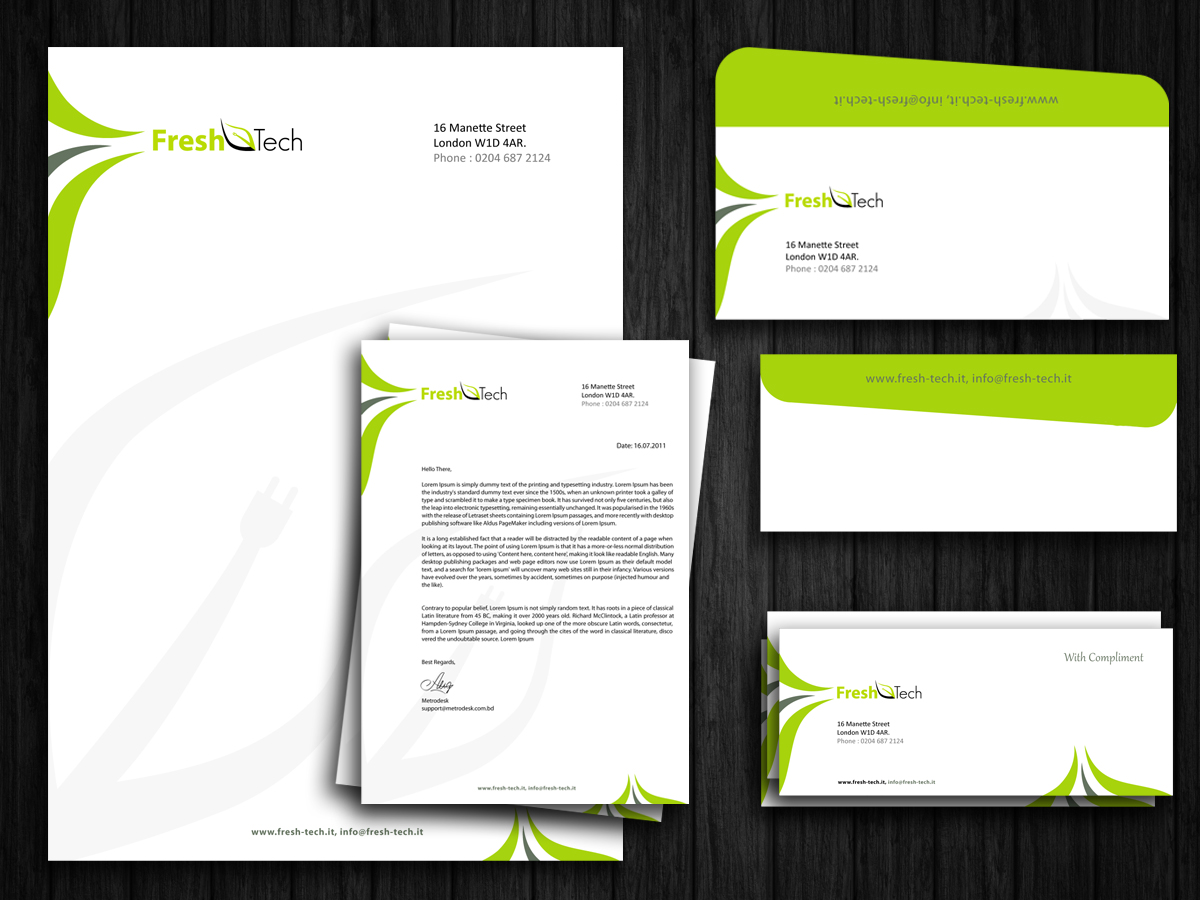 Schreibwaren-Design von La Creation für Fresh Tech Ltd | Design #350689