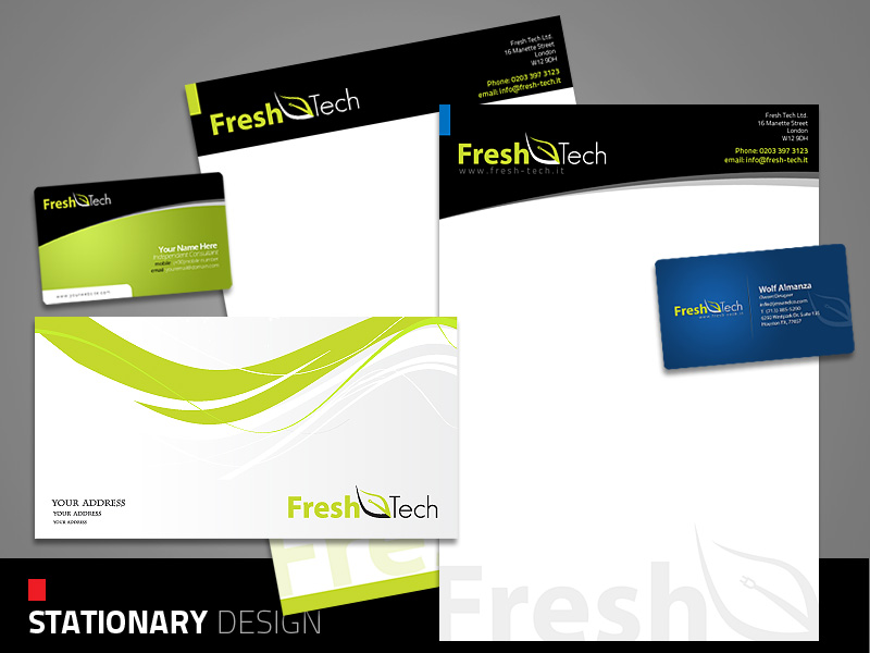 Stationery Design by wolfgfxdesign for Fresh Tech Ltd | Design #350705