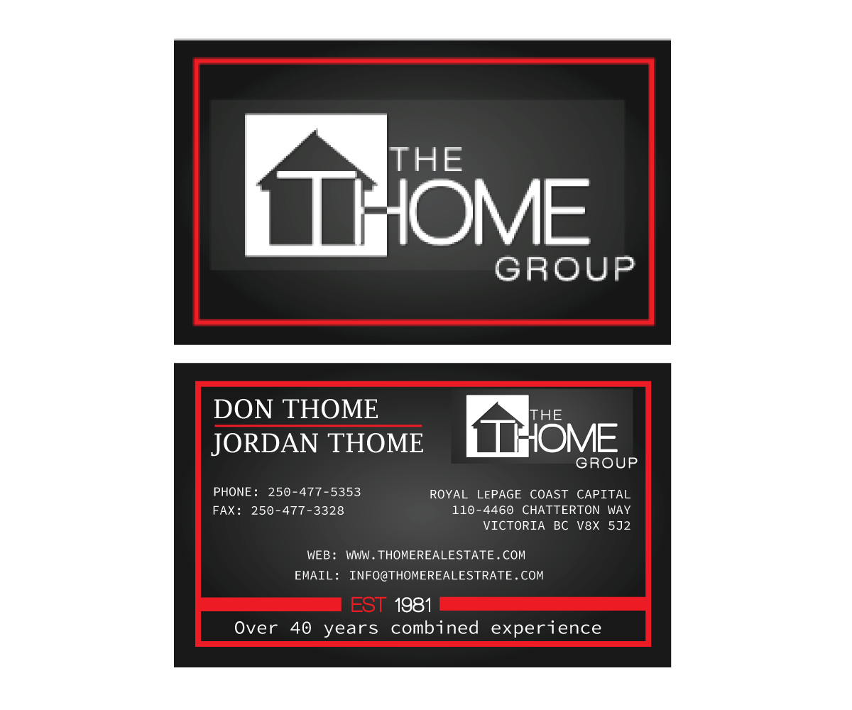 Business Card Design by shaun_edesign.graphics for The Thome Group  | Design #6557586