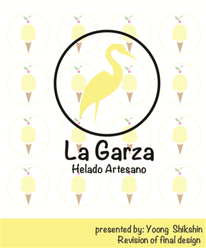 La Garza .Helados Artesanos, . This four words must be apeared in the logo .
