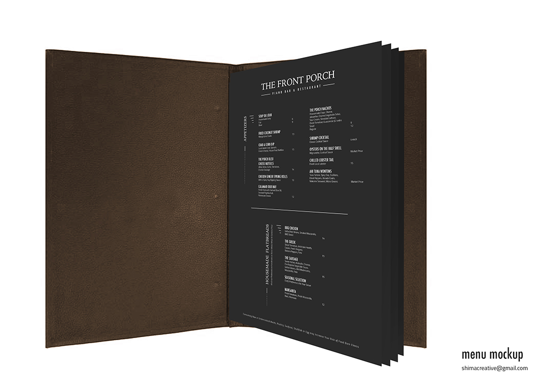 Menu Design by dongkrak studio for Wescott Enterprises LLC | Design #6567133