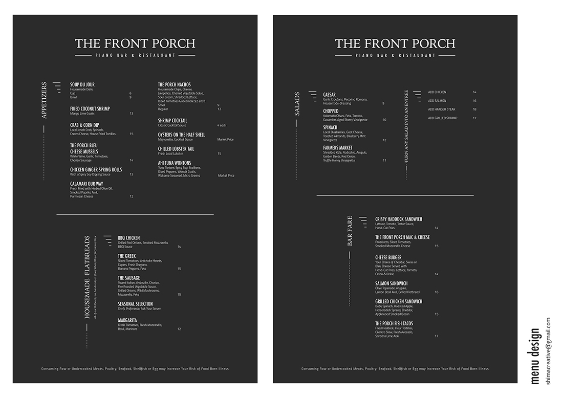 Design de Menu par dongkrak studio pour Wescott Enterprises LLC | Design #6567141