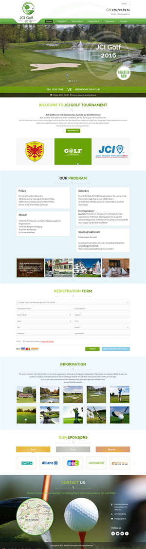 JCI Golf 2016 - national wide golf tournament | Web-Design von Sbss