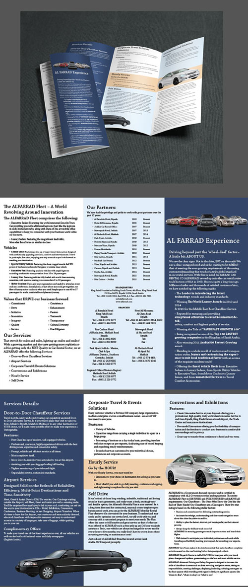 Design de Brochure par meagan72 pour Al Farrad Car Rental Co. | Design #6584416
