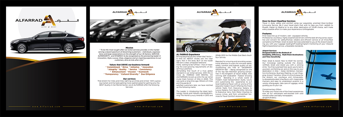 Brochure Design by Priyo Subarkah for Al Farrad Car Rental Co. | Design #6604118